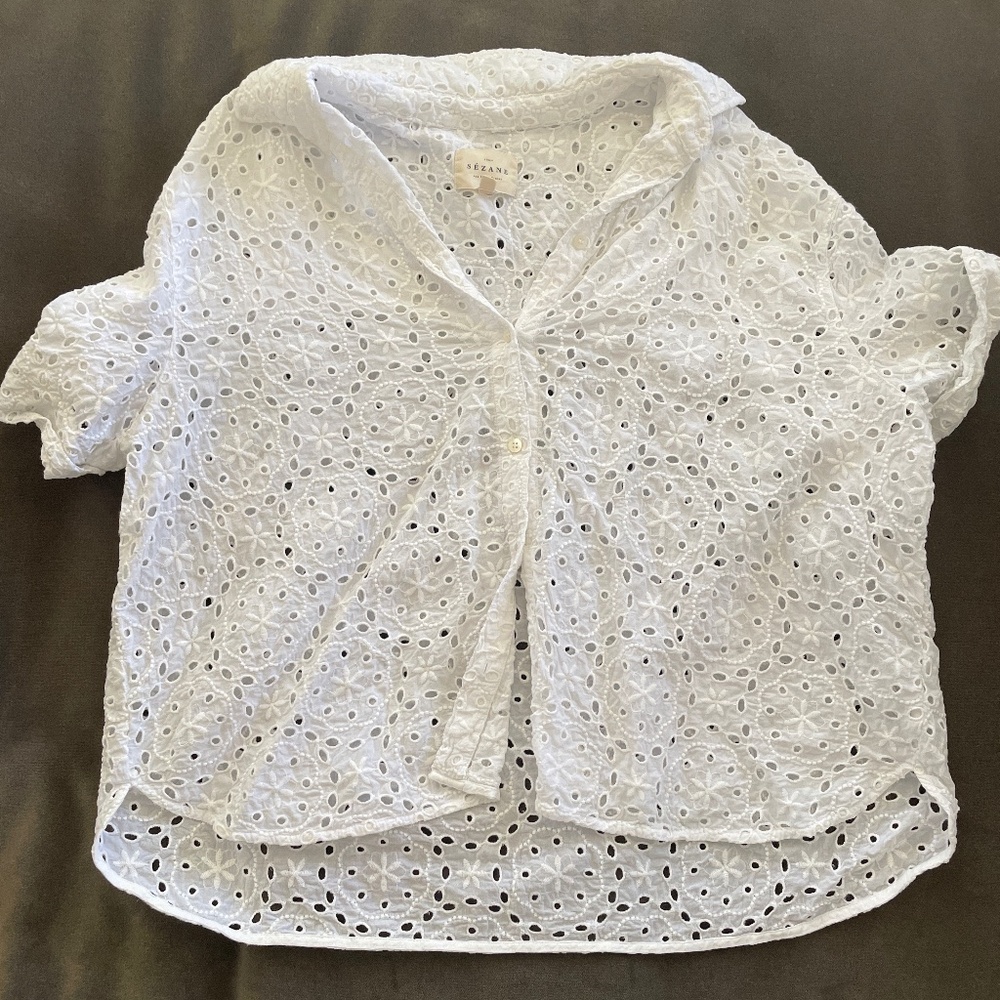 Sezane Laurineta Shirt Ecru - Size 8